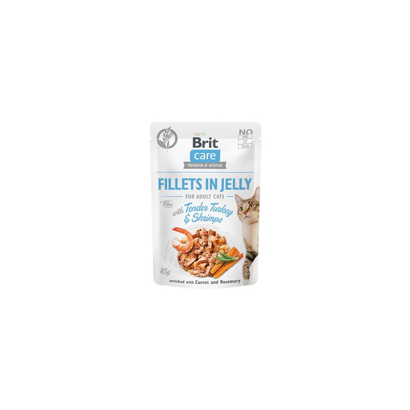 Brit Care Cat Fillets in Jelly with Turkey&Shrimps 85g