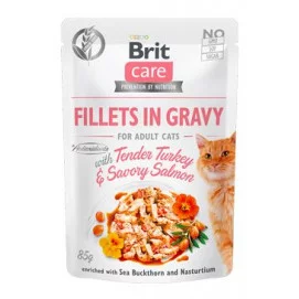 Brit Care Cat Fillets in Gravy Turkey&Salmon 85g