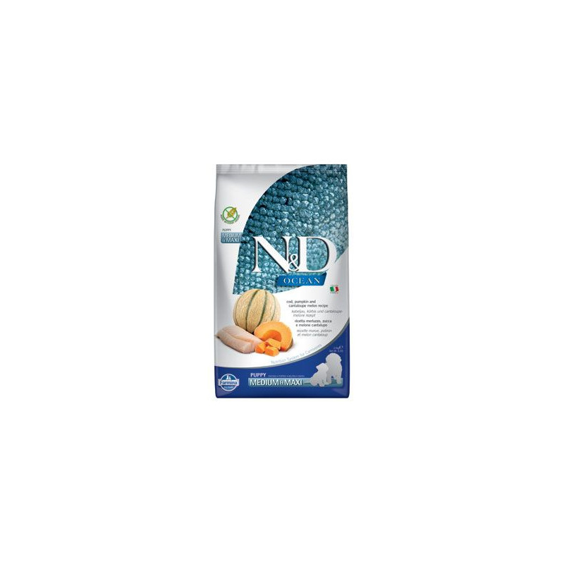 N&D OCEAN DOG Puppy M/L Codfish & Pumpkin& Melon 2,5kg