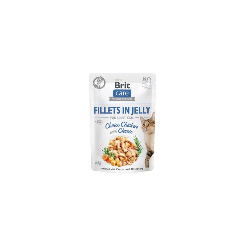 Brit Care Cat Fillets in Jelly Chicken&Cheese 85g