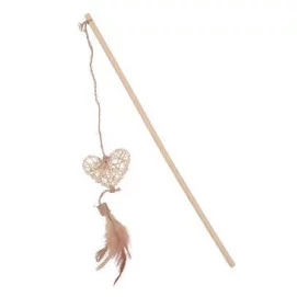 Hračka kočka udice ETHICAT RATTAN srdce Zolux