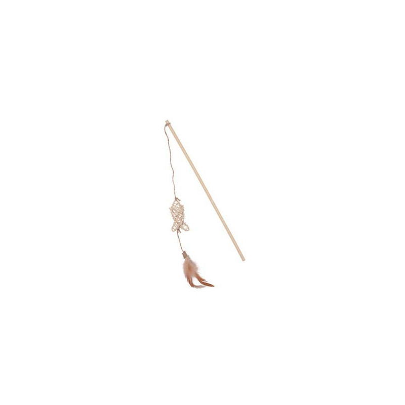 Hračka kočka udice ETHICAT RATTAN ryba Zolux