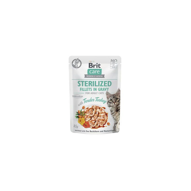 Brit Care Cat Fillets in Gravy Steril. Tend.Turkey 85g