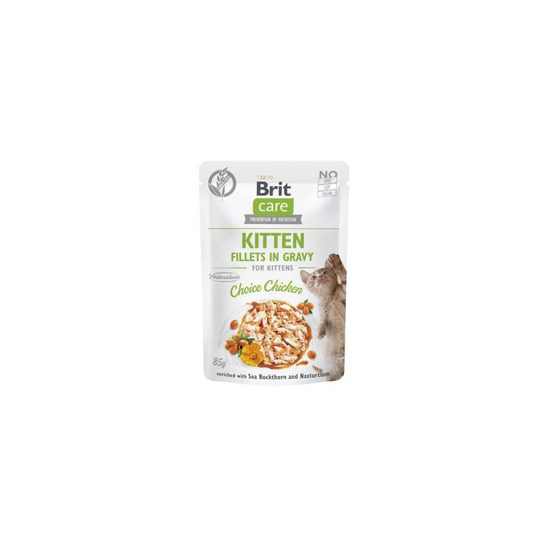Brit Care Cat Fillets in Gravy Kitten Choi.Chicken 85g