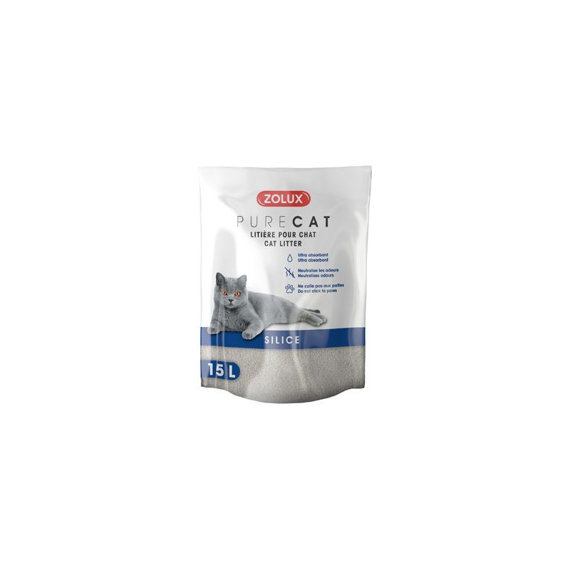 Podestýlka PURECAT natural silica 15l Zolux
