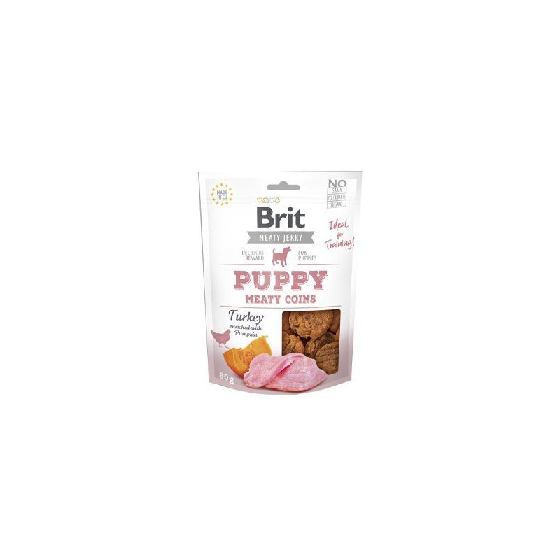 Brit Jerky Puppy Turkey Meaty Coins 80g
