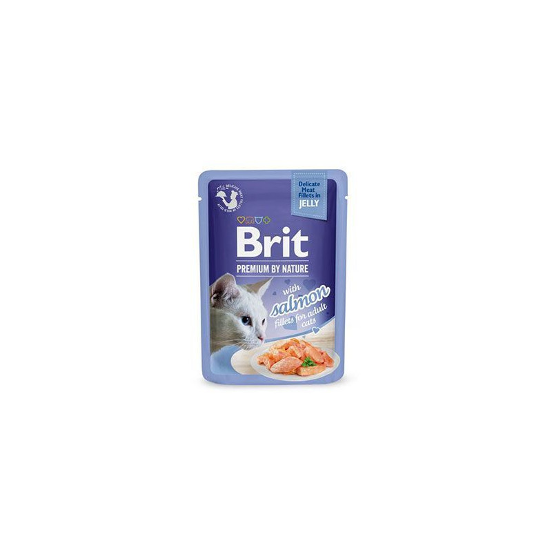 Brit Premium Cat D Fillets in Jelly with Salmon 85g