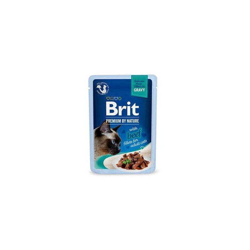 Brit Premium Cat D Fillets in Gravy with Beef 85g