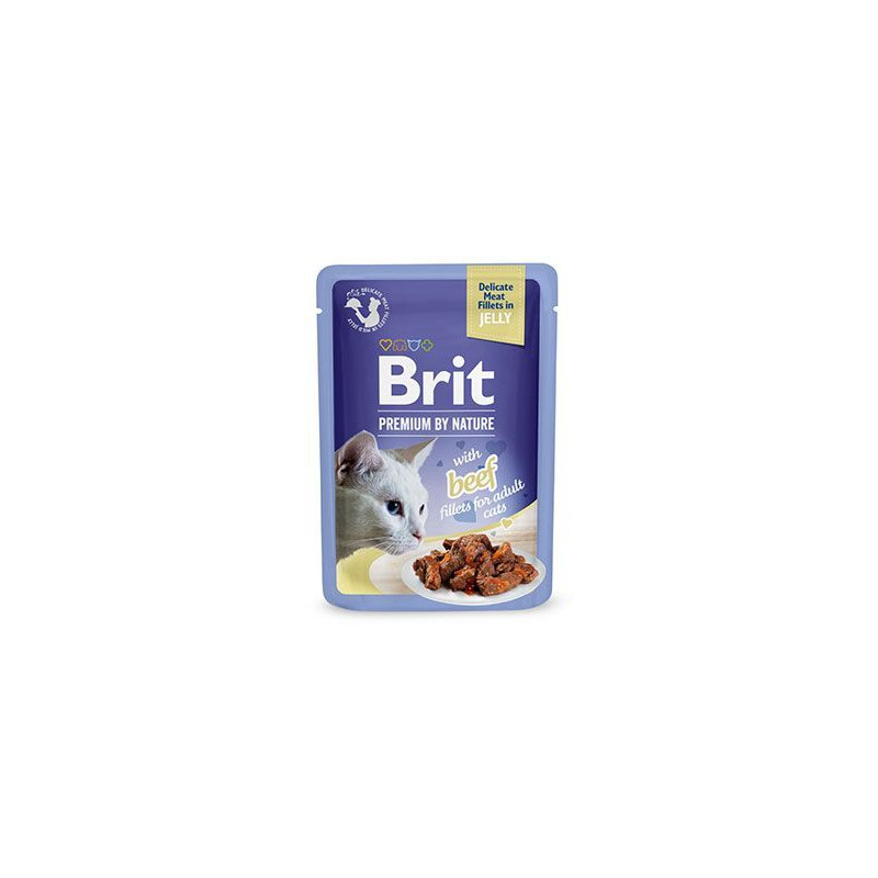 Brit Premium Cat D Fillets in Jelly with Beef 85g