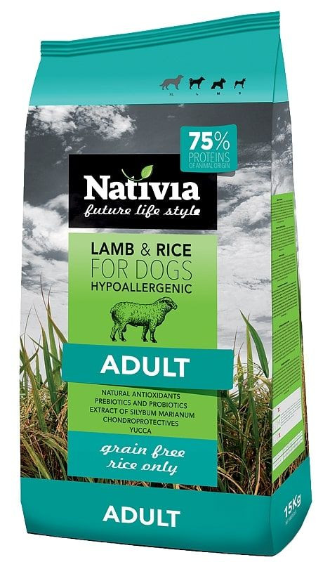 Nativia Adult Lamb & Rice 15 kg