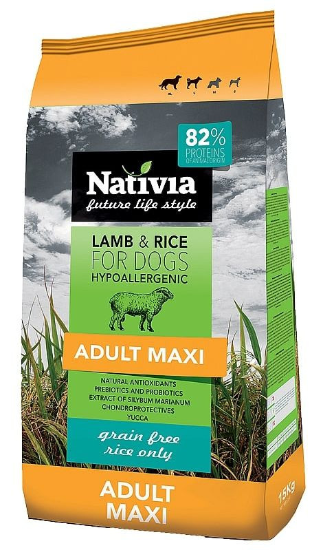 NATIVIA dog ADULT maxi lamb 15 kg