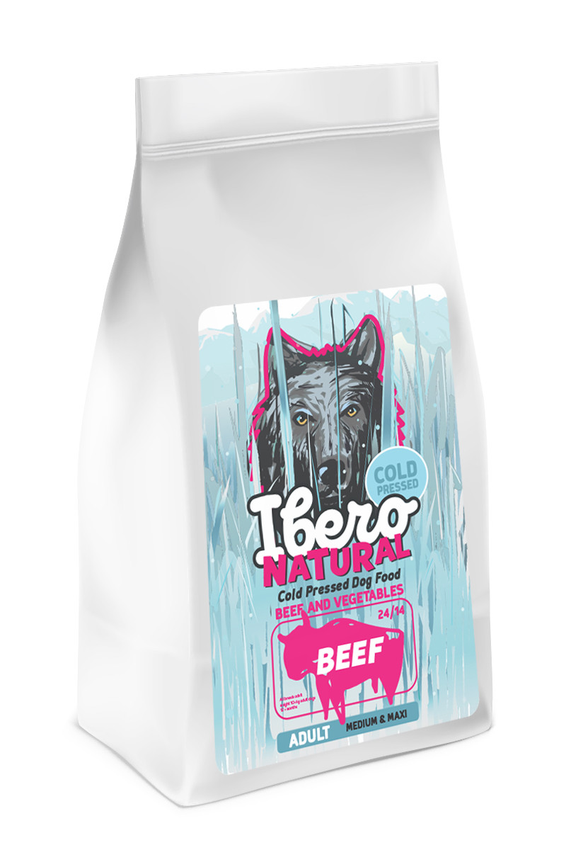 Ibero COLD PRESSED dog adult MEDIUM/LARGE BEEF 12kg
